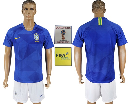 Brazil Blank Away Soccer Country Jersey - Click Image to Close